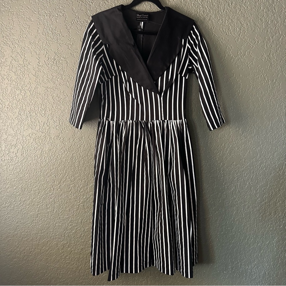 Pinup Girl Clothing Victorian stripe birdie dress - Picture 2 of 4